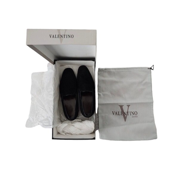 Men’s Black Suede Valentino Loafers Dress Shoes EU Size 39